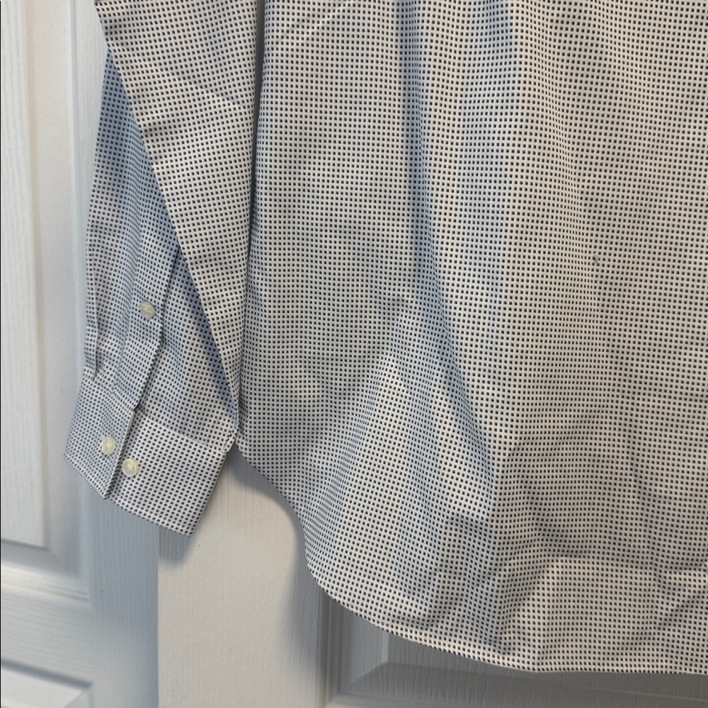 Michael Kors White and Blue Checkered Dress Shirt - Picture 10 of 11